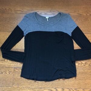 Splendid LA Colorblock Mixed Media Knit Slouchy Tee M